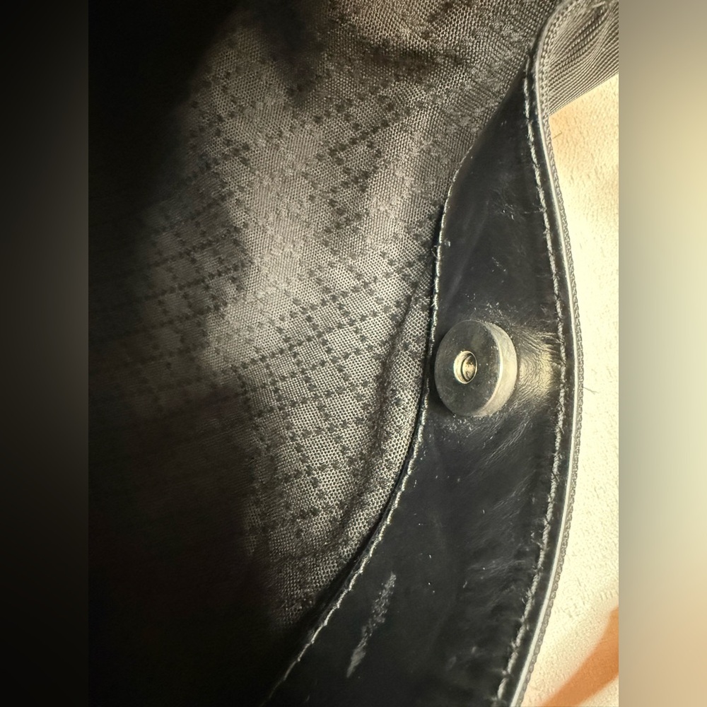Gucci Vintage Bamboo Handle Nylon Shoulder Bag Black Made in Italy - Picture 12 of 13